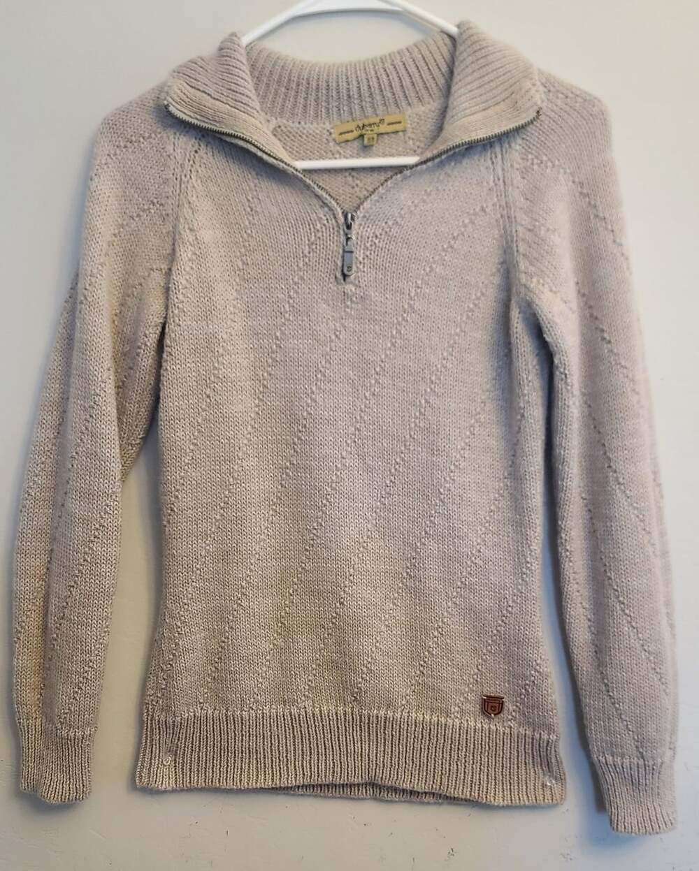 Dubarry Quarter-Zip Sweater EU 36 UK 10 Beige Knit Pullover Small Medium